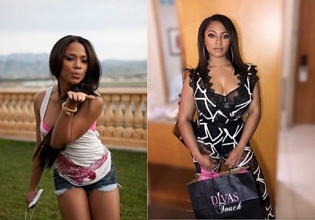 A picture of Teairra Mari before (left) and after (right).